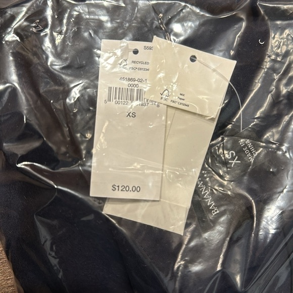 NWT! Banana Republic Navy SILKY CREPE MIDI DRESS - Picture 3 of 4